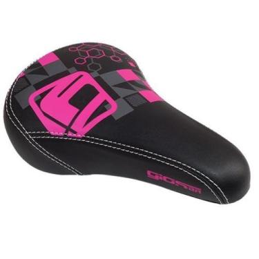 Imagem de Selim Gios Bmx Sela Bike Bicicleta Preto / Rosa - BIKE STILO