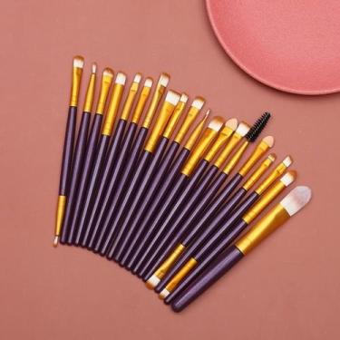 Imagem de Kit Pincel de Máquiagem Olhos Pele E Boca 20 Peças - Plus Distribuidor