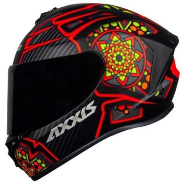 Imagem de Capacete Axxis Draken Mystic Matte Preto/Vermelho/Amarelo 58, 59-60
