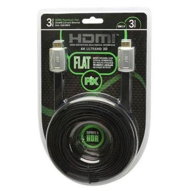 Imagem de CABO HDMI 018-9803 PIX FLAT 2.0 19 PINOS 4K ULTRAHD 3,0m