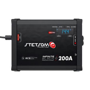 Imagem de Fonte Carregador de Bateria Automotiva Bivolt 200A Infinite Black Digital Inteligente Stetsom