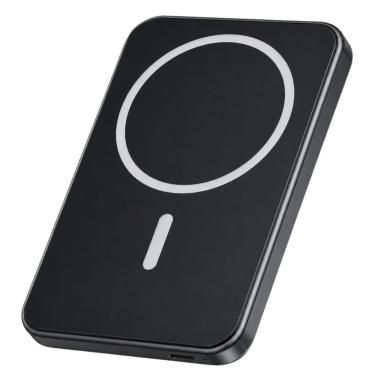 Imagem de Power Bank Magnético MDM Mini 5000 Mah para Celular com Carregamento sem Fio Preto 1 Unidade
