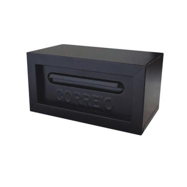 Imagem de Caixa de Correio Popular para Embutir em Chapa de Aço 15x28x14cm Preta Metalmig