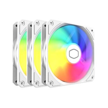 Imagem de Kit 3 FAN Cooler para Gabinete Cooler Master MF120 Lite ARGB Branco 120MM MFW-B2DN-173PA-R1