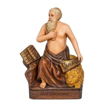 Imagem de Escultura São Jerônimo 15,50 cm Sentado em Resina - Lua Mística - 100%