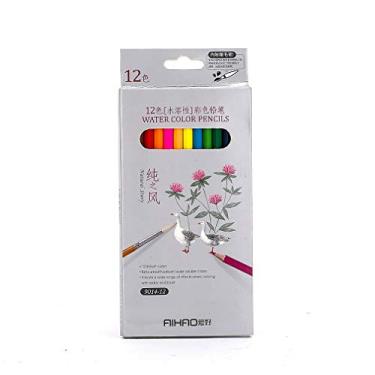 Imagem de Lápis de cor solúvel em água 12 cores, adequado para pintura, enchimento e pintura