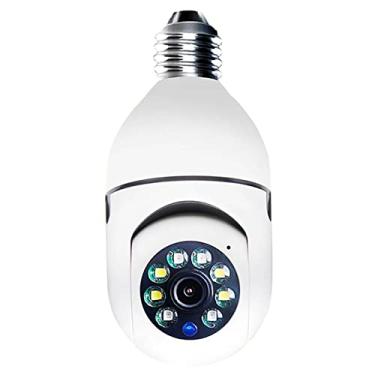 Imagem de E27 Lâmpada de câmera com alto-falante, panorâmica, luz de segurança, detecção de movimento, visão noturna de 360 graus, conexão Wi-Fi com equipamento de vigilância de microfone