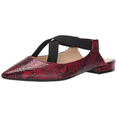 Imagem de Jessica Simpson Lurina Sapatilha feminina de camurça sintética com tiras cruzadas e bico fino, Cobra vermelha, 8