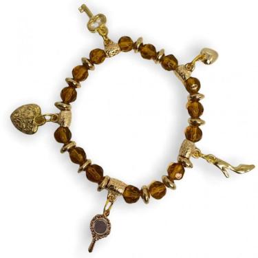 Imagem de Pulseira Oxum Abebê Penduricalhos Cristal Amarelo