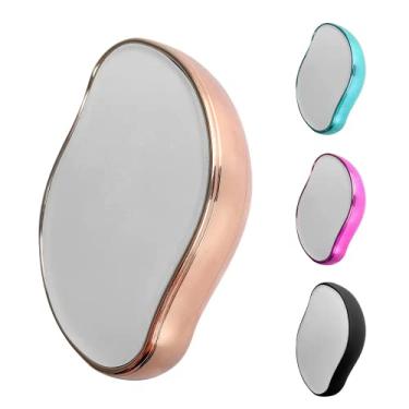Imagem de Apagador de cristal, mini removedor de cabelo de cristal indolor mágico, barbeador lavável amigável à pele, depilação de cabelo para homens, depilação de cabelo de biquíni de braço para mulheres presentes (Rosa ouro)
