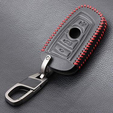 Imagem de CSHU Couro Car Key Case Cover Porta-chaves Anel Key Bag, apto para BMW E38 E39 E46 E83 E60 E34 F30 F10 E53 F10 G30 G38 1 3 5 7 X1 X3 X4 X5 X6, Um Estilo
