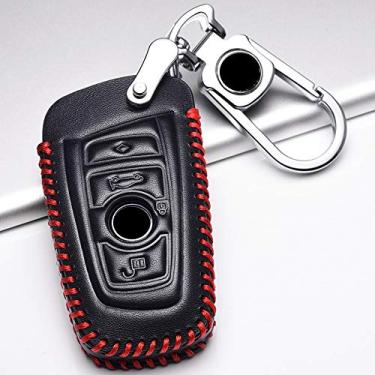 Imagem de CSHU Proteção Shell Couro Carcaça Chave Estojo Porta-chaves Anel Chave Bolsa, Adequado Para BMW 520 525 f30 F10 F18 118i 320i 1 3 5 7 X3 X4 M3 M4 M5,6