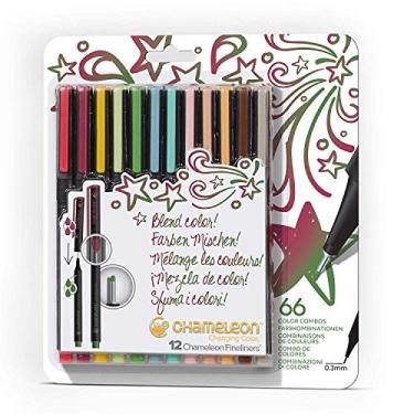 Imagem de Kit de Canetas Chameleon Fineliners Designer Colors 0,3 mm 12 Cores – FL1202UK