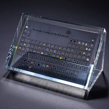 Imagem de SDJFKLI Tabela periódica com elementos reais triângulo com base, exibição de tabela periódica com elementos, decoração de elementos químicos para presente de estudantes