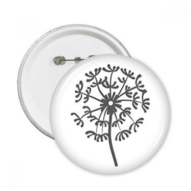 Imagem de Broche redondo de dente-de-leão com contorno de planta de flor, botão de crachá, acessório para decoração, 5 peças