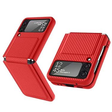 Imagem de Capa protetora de tela com design de maleta de silicone líquido para Samsung Galaxy Z Flip3 Flip 4 5G, capa protetora de tela com dobradiça macia, vermelha, para Samsung Z Flip 3