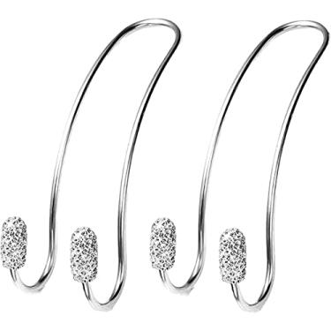 Imagem de Guoord Decorações de gancho de encosto de cabeça para carro atualizadas 2024 – 2 ganchos de gancho de bolsa brilhantes, cabides de carro de aço inoxidável e suporte de banco traseiro durável, veículo