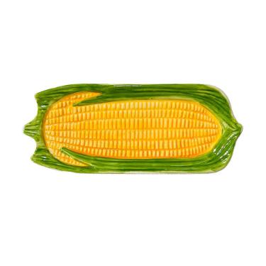 Imagem de Mini Bandeja Decorada de Cerâmica Corn 24x10cm Scalla