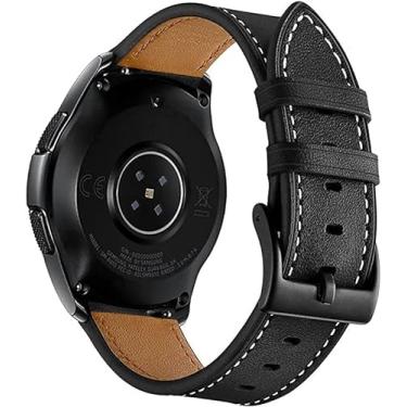 Imagem de Pulseira 22mm Couro Padrão compatível com Galaxy Watch 3 45mm - Galaxy Watch 46mm - Gear S3 Frontier - Amz-fit GTR 47mm (C7) (Preto)