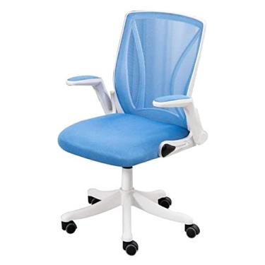 Imagem de Cadeira de escritório Cadeira de mesa Cadeira de computador Cadeira ergonômica Cadeira de escritório Cadeira giratória Cadeira de estudo em casa Encosto Cadeira de jogo (cor: azul) Full moon