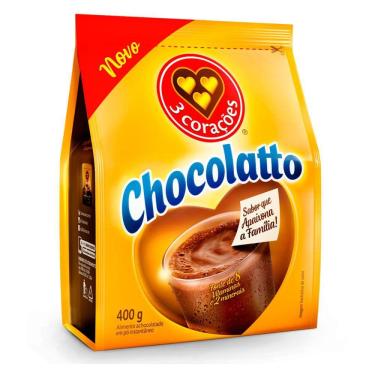 Imagem de Achocolatado Chocolatto 3 Corações Refil Pacote 400g