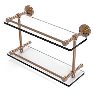 Imagem de Prateleira de vidro de trilho duplo de galeria de 7,6 litros WP-2/22-GAL-BBR Wp da Allied Brass WP-2 galas, 55,8 cm, bronze escovado