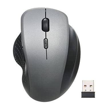 Imagem de Mouse óptico vertical sem fio 2.4G, 6 teclas, ergonômico, mouse de escritório, 3 DPI ajustáveis, toque confortável para PC, laptop, cinza