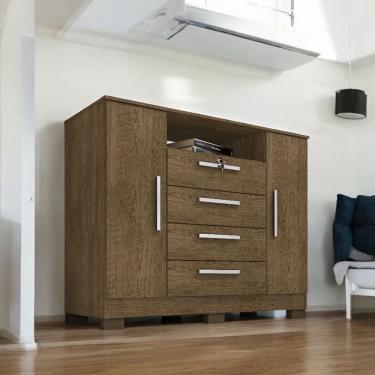 Imagem de Cômoda London 2 Portas E 4 Gavetas Malbec