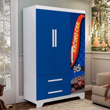 Imagem de Roupeiro Infantil Personagens Carros - Azul