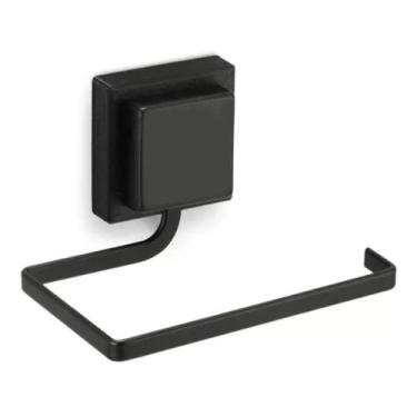 Imagem de Papeleira Porta Papel Higienico Preto Com Ventosa 3M Banheiro - Arthi