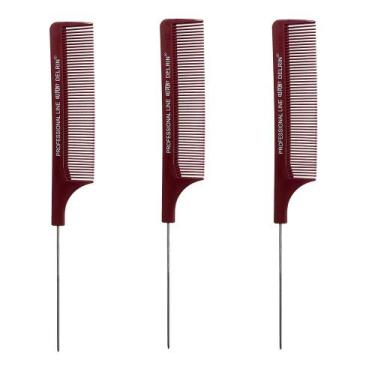 Imagem de Kit 3 Pente Profissional Delrin Dupont Com Cabo De Metal - Santa Clara