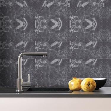 Imagem de AMAZING WALL Painéis de parede com impressão de mármore cinza claro roxo acrílico para casa interior decorativo para sala de estar, quarto, cozinha, instalação de cola de fundo de TV 6 peças