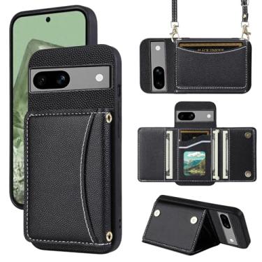 Imagem de Furill Capa de telefone para Google Pixel 7A 5G 2023 capa carteira com alça de ombro transversal e porta-cartão de crédito de couro bolso fino flip bolsa suporte acessórios para celular Pixel7A A7