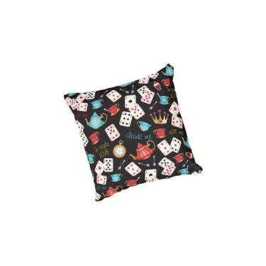 Imagem de Almofada com enchimento Infantil Cartas e Bules Alice - Fabrika De Fes