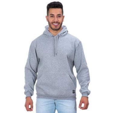 Imagem de Blusa Moletom Blusão Cinza Masculino Capuz Canguru Inverno - w2store, 