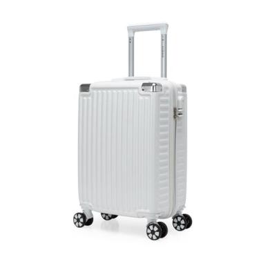 Imagem de Mala 10 Kg Bordo Abs Rodas 360 Cadeado Embutido Anac Rigida BRANCO - L