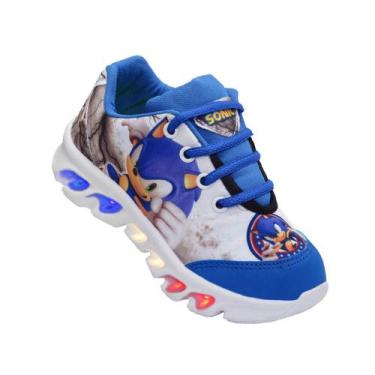 Imagem de Tênis De Led Infantil Menino Masculino Sonic - Kids, Branco, 20