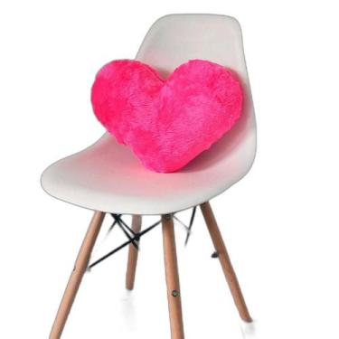 Imagem de Almofada De Coração Pelúcia Pelo Curto Pink Para Decoração - Novadecor