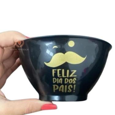 Imagem de Kit 10 Cumbuca Bowl Plástico Feliz DiaDosPais + Colher - Maior Vendedo