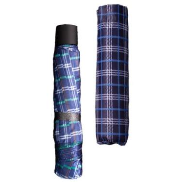 Imagem de Guarda-chuva Estampa Xadrez Clássica Elegante Hastes de Alumínio 8 Cos