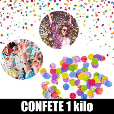 Imagem de Confete carnaval papel colorido festa folia redondo  1 kilo  loja do a