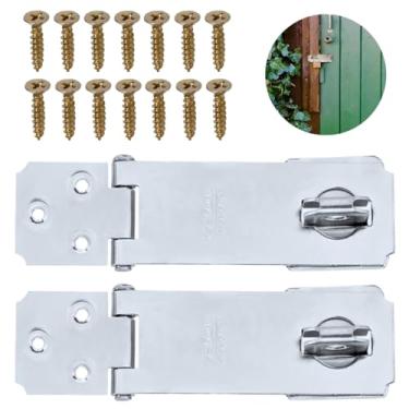 Imagem de Dobradiça Porta Cadeado Fecho Trinco Zincado 3,5" Para Portão Gaveta Armário | Silvana | Kit 02 Un