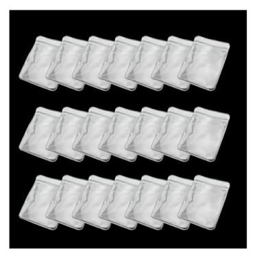 Imagem de SQXBK 100 peças de sacos de joias de PVC transparente com zíper saco de plástico selado 60 x 80 mm bolsa de armazenamento de brincos adequada para armazenar selos de moedas crachás cartão pequena