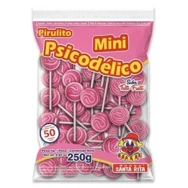 Imagem de Pirulito Mini Psicodélico Rosa Tutti Frutti 250g Santa Rita