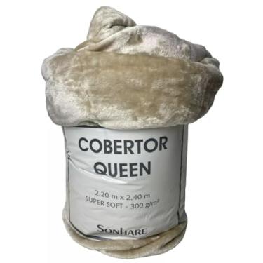 Imagem de Cobertor Queen Sultan Sonhare Toque de Seda 300g/m² Ultra Macio Super Soft 2,20m x 2,40m (Bege)