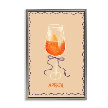 Imagem de Stupell Industries Aperol com fita cinza emoldurado floater Canvas Wall Art Design por Florentina Dolci, 17 x 25