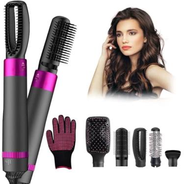 Imagem de Ecador De Cabelo Reto 5 Em1 127V 110V 1200W Aquecimento Rápido Resistenteà Umidade Íons Negativos Kit Escova Térmica Difusor Para Cachos (127V)