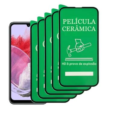 Imagem de 5 Películas Protetora de Cerâmica Compatível Samsung Galaxy M34 Cobertura Total, Não Quebra