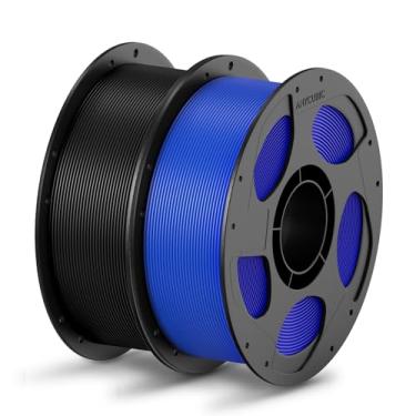 Imagem de ANYCUBIC Pacote de filamento PLA de 1,75 mm, filamento PLA de impressão 3D 1,75 mm precisão dimensional +/- 0,02 mm, carretel reutilizável de 1 kg (1 kg), 2 kg preto + azul