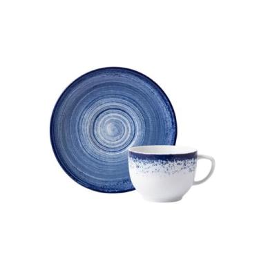 Imagem de Xicara Chá 200ml Com Pires Porcelana Schmidt - Dec. Esfera Azul 2413, 